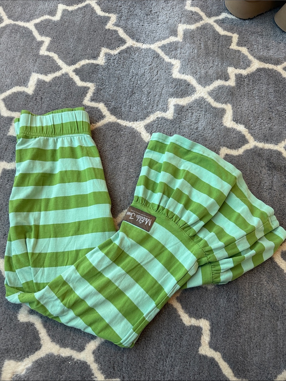 Matilda Jane Mint and Kelly Green Striped Leggings